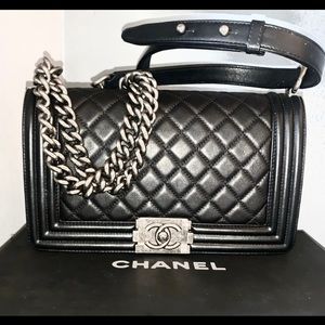 CHANEL cslfskin old medium boy bag